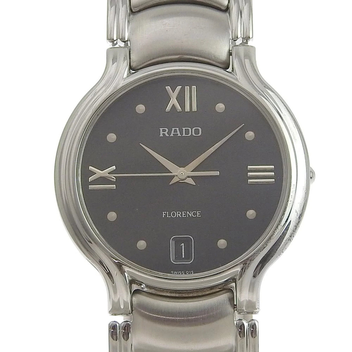 dial Rado black quartz (Good) men's 4 3777 Pre-Owned 115 battery Florence RADO watch