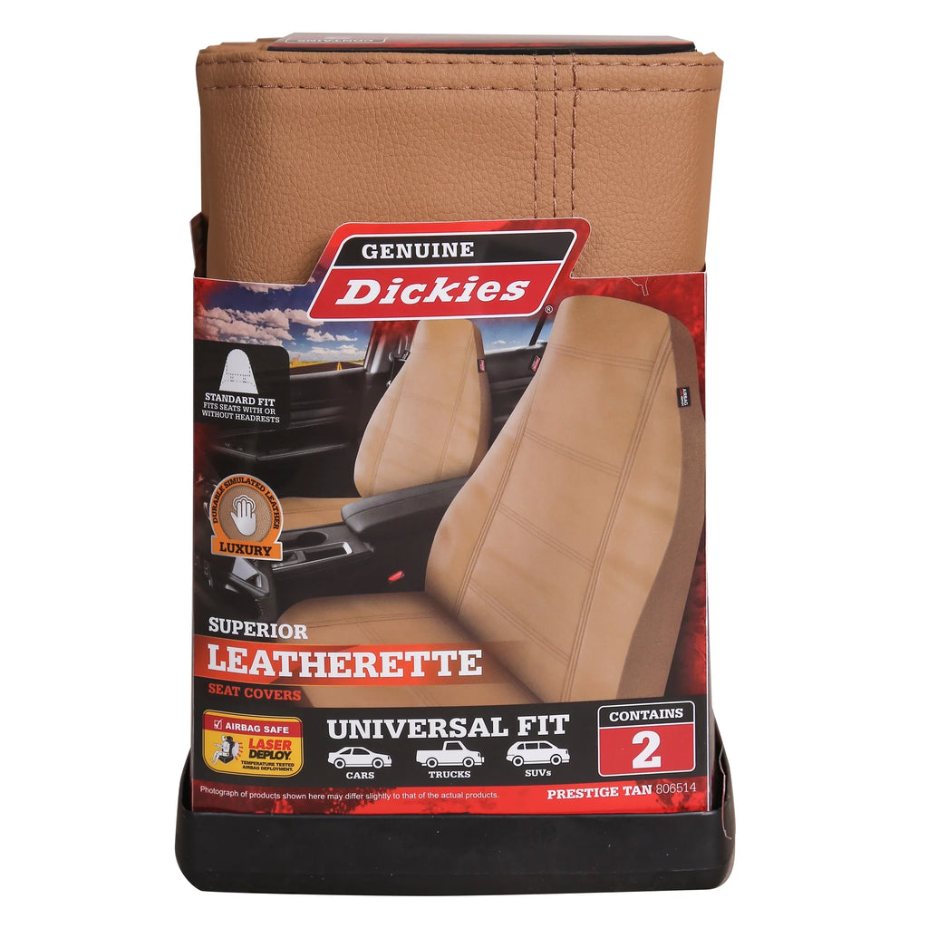 806514 Leather Dickies Prestige Car Vegan Seat Front Beige, 2 Genuine Piece Covers