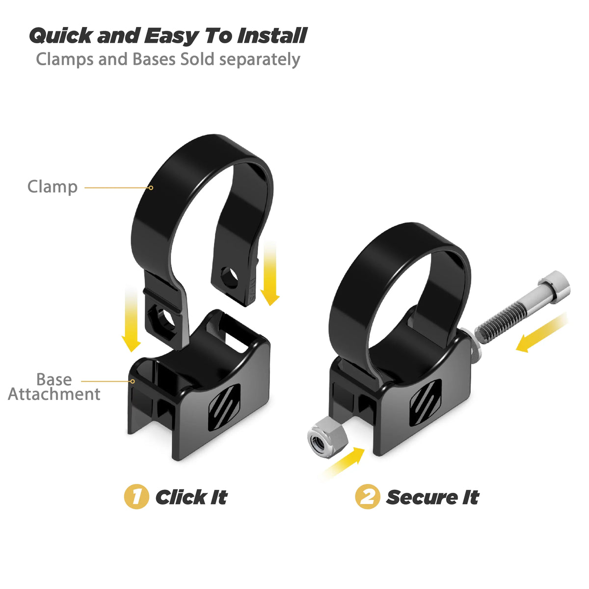 1.85” Scosche PSM21009-185 with Tube Mirror Clamps BaseClamp Panoramic View 9”