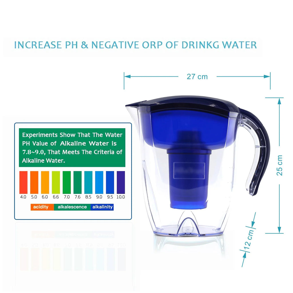 '- With 9.5 Carbon Mineralized - Healthy, Filter Alkaline Healthy ALKA Ionizer Alkaline PH Clean 8.5 - liquid Toxin-Free In Activated liquid 3.5L Pitcher Pure Minutes & liquid Premium