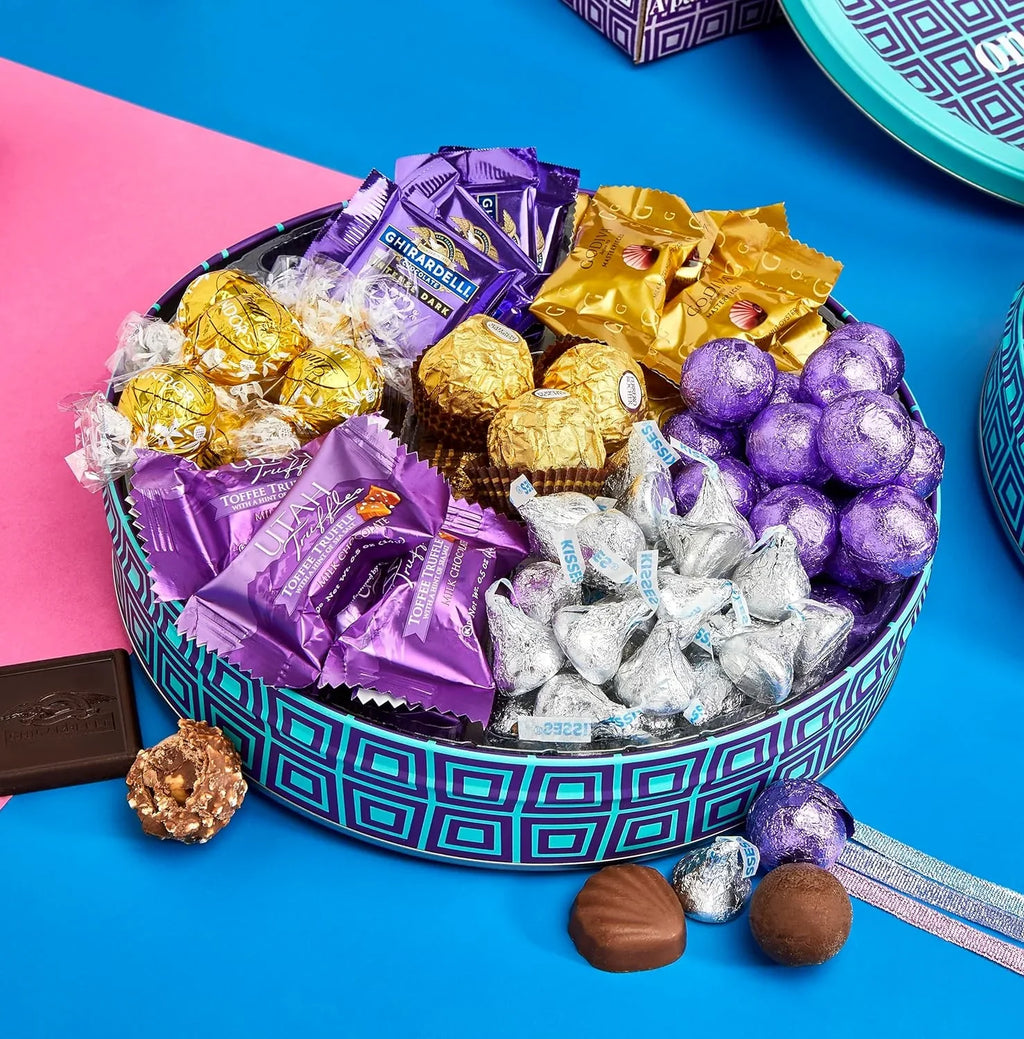 Gift Chocolate | event™️ Chocolate Luxury Kisses, | Men, Godiva Variety Christmas | Hershey Brand Women Chocolate Chocolate, Gift Includes By Basket Gourmet Pack Box On for Tin- Assorted Gifts Ghir