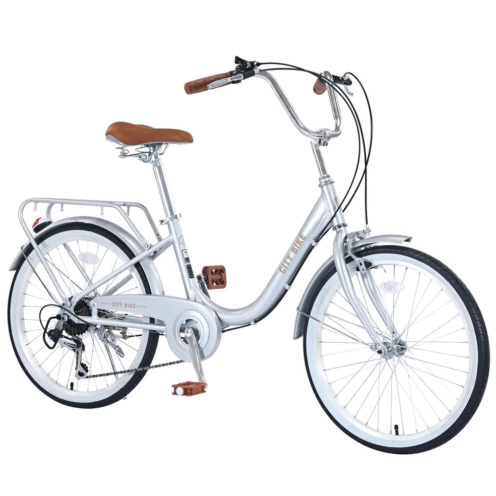 je Girls Bicycle and Bike 8+Years, Aluminium jx Alloy Yone Inch derailleur,Silver Frame,7-speed Kids Ages 22 for Shifter