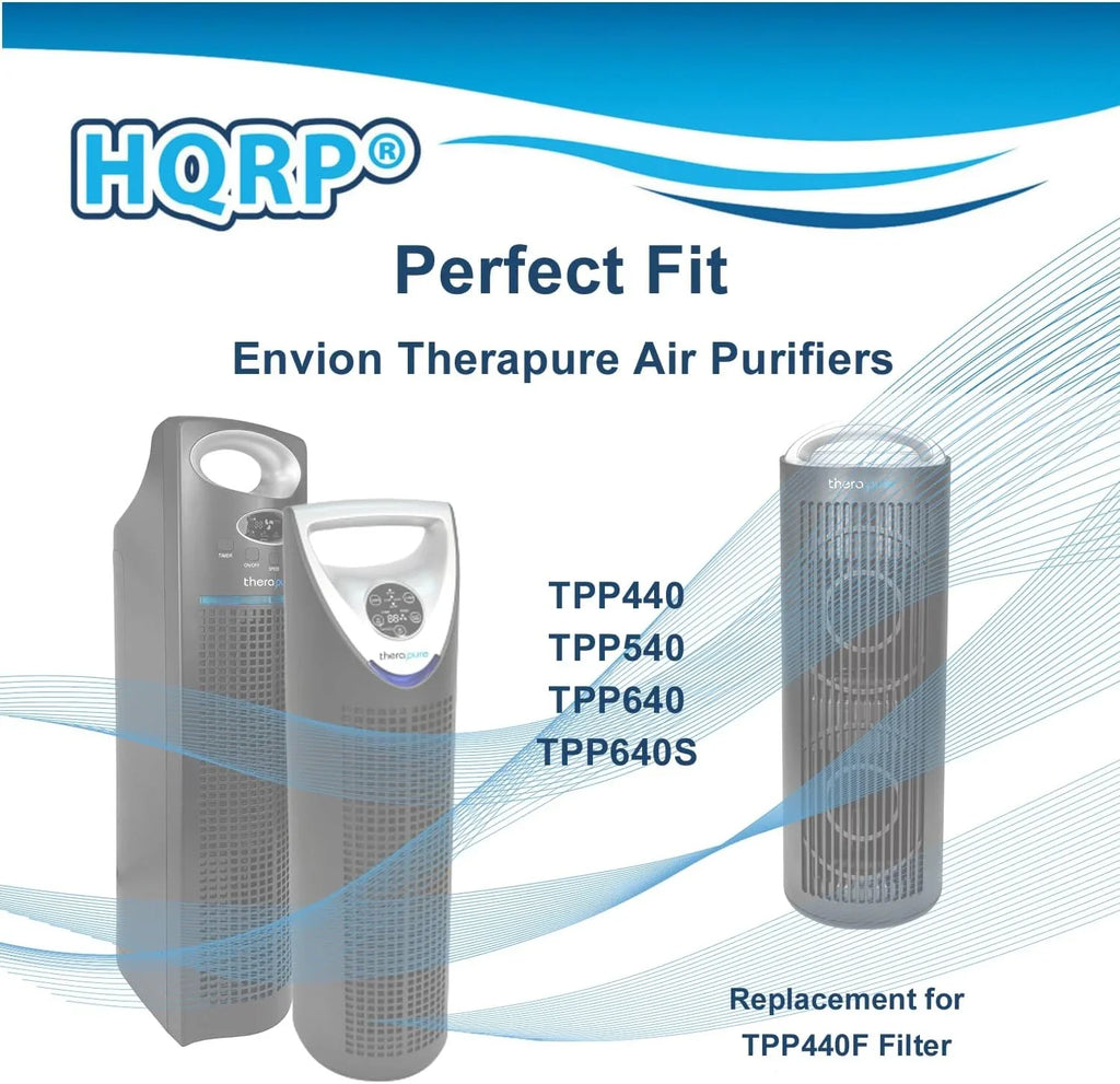 2-Pack Compatible TPP540 Air HQRP TPP440 Therapure TPP440F Envion HEPA Purifier TPP640S Filter TPP640 with