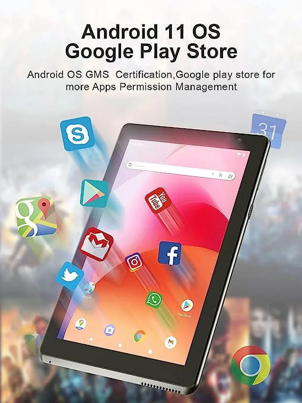 Quad-Core Tablet Inch 7 Tablet Android Tablets Bluetooth Storage Tablet, 11 2GB 32GB Dual WiFi, RAM Processor PC (Black) Android PC, 11 Tablet Computer Camera,