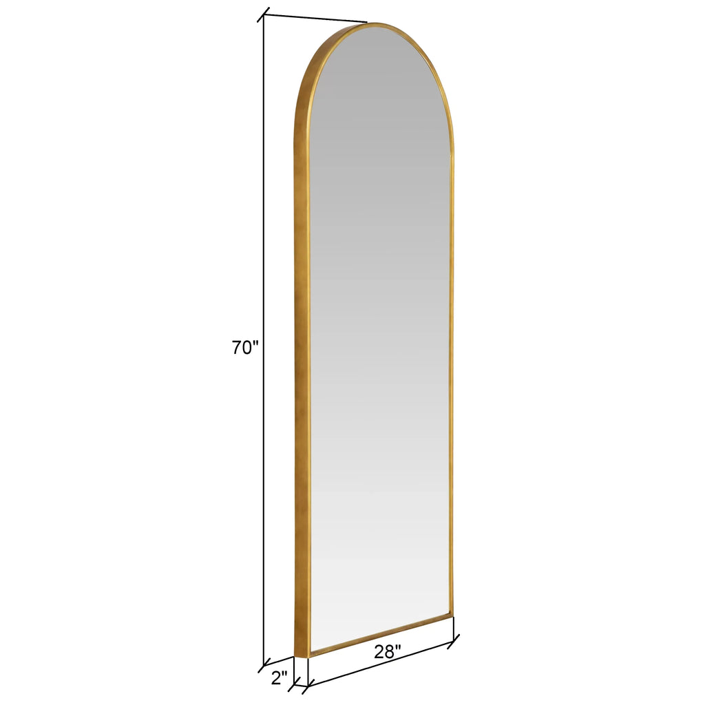 Metal Gold Glam Nadia Floor Modern Mirror Arch 70"x28"