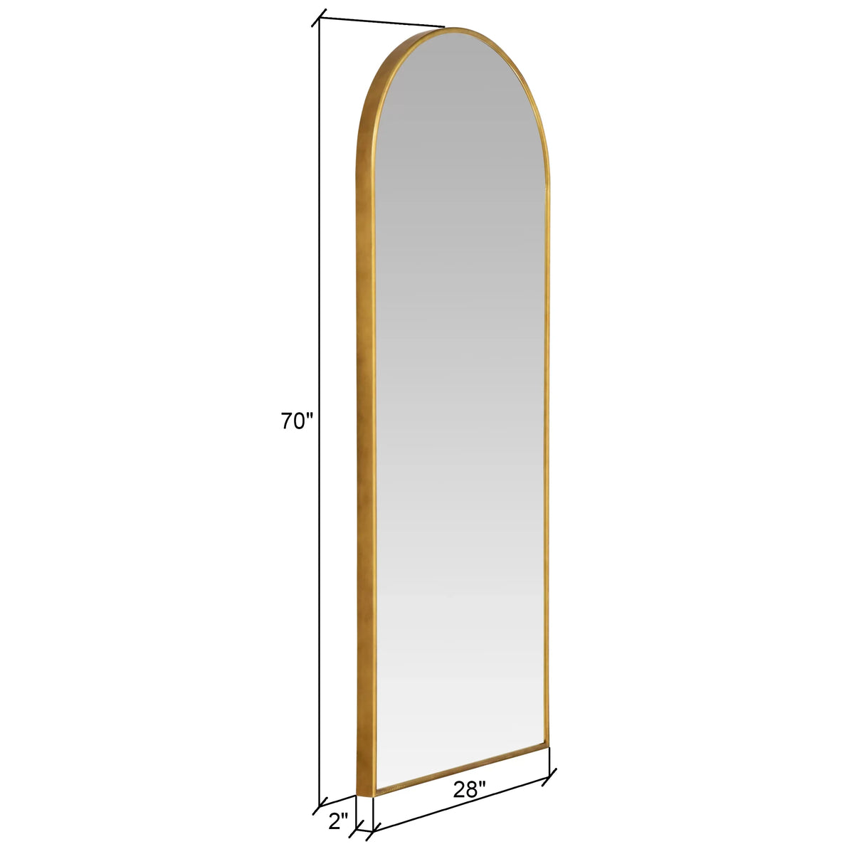 Metal Gold Glam Nadia Floor Modern Mirror Arch 70"x28"