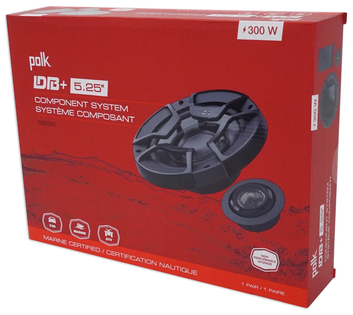 Audio DB5252 Component Speakers+2) 600w 5.25" Polk Speaker Car/Marine