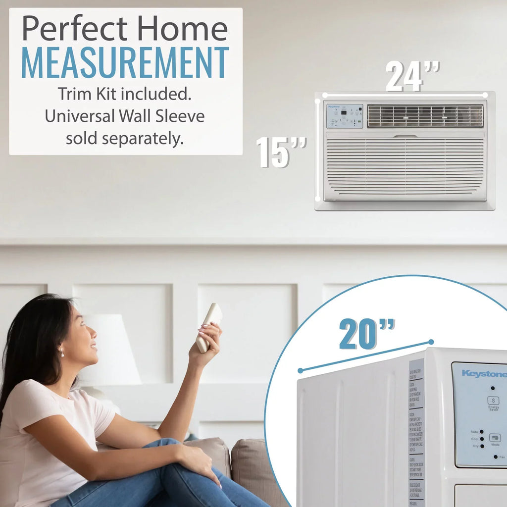 Through-the-Wall Sq. 700 Keystone Ft. Conditioner, White BTU 14,000 Air
