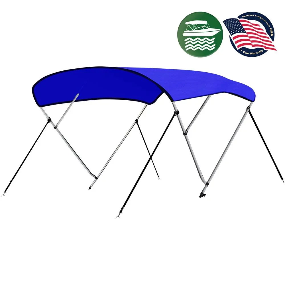 85-90 Blue with Frame, Top Bimini Bow Inch Cover Double Walled SereneLife 4 Boat