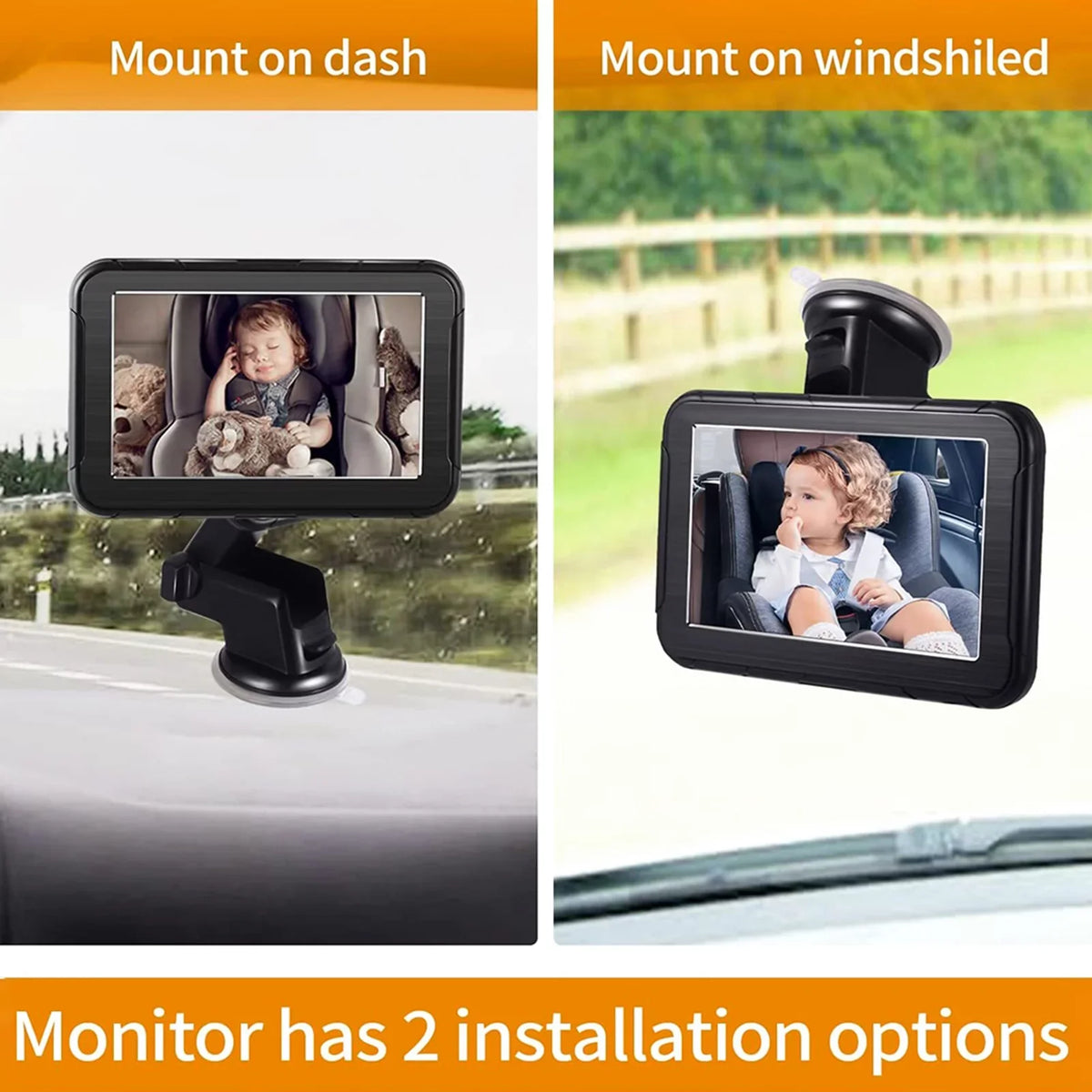 Facing High Inch 5 Camera Seat, Wide View, 150° Night Mirror Car Dcenta Rear for Display, Resolution Baby Vision-Invigilator
