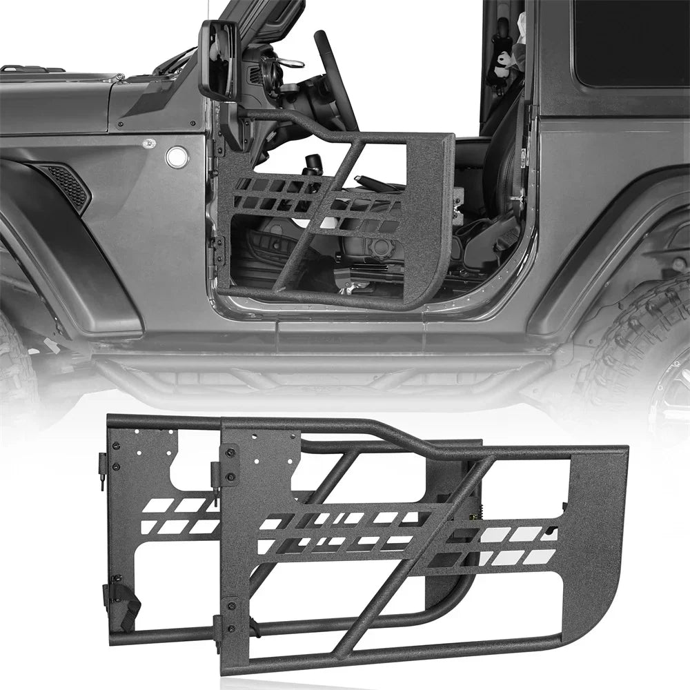 Guards Tubular Road JL Door Black 2018-2023 2-Door Hooke Wrangler Steel Half Frame Jeep Fit