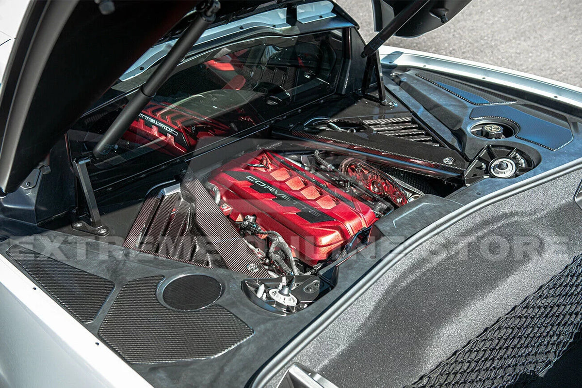 Factory C8 Tape-On design For Bay GM FIBER 5 2020-Present Panel Overlay Trim Accents Cover Pcs Corvette Engine Replacement CARBON