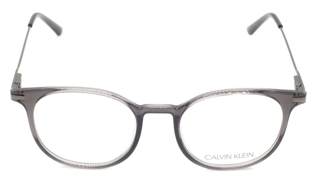Round Women's Klein 20704 Crystal Calvin Eyeglasses 006 Charcoal