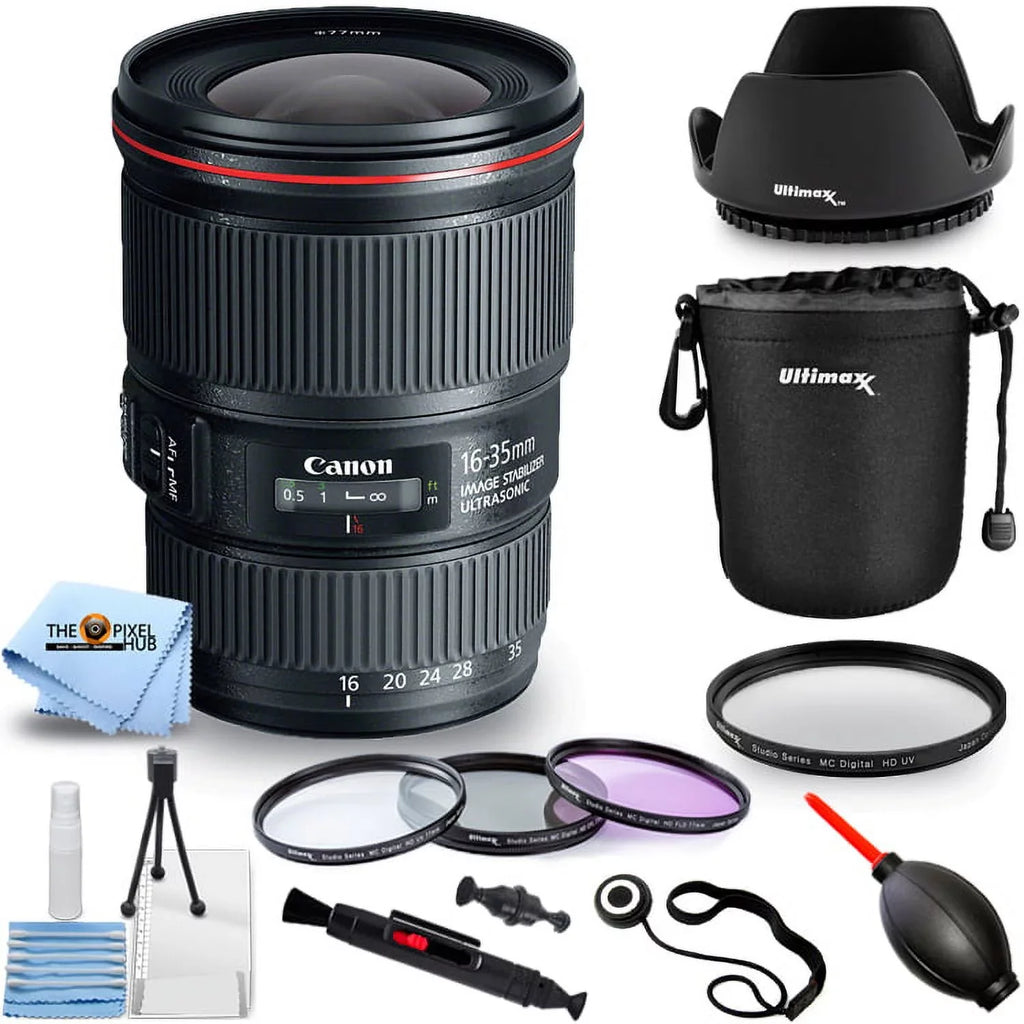 IS USM Filter Lens Hood Lens More Pro Cap - 16-35mm Lens Includes: Bundle Pouch, Keeper Canon and Lens, EF Kit, Tulip f/4L