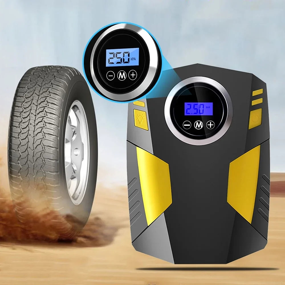 with Car LED Geevorks Pump, Air Light, Compressor Portable Digital Tire Inflator 12V Auto