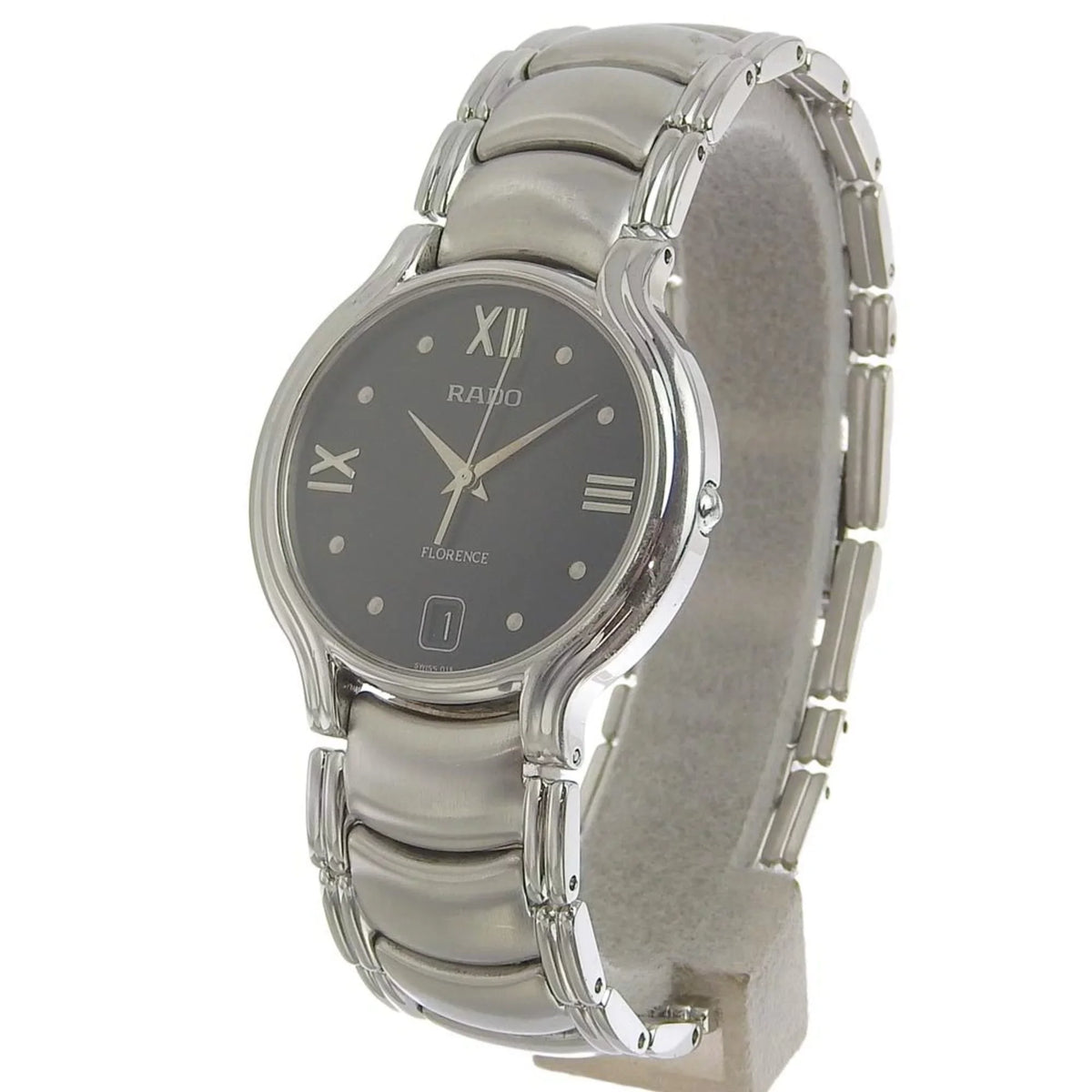 dial Rado black quartz (Good) men's 4 3777 Pre-Owned 115 battery Florence RADO watch
