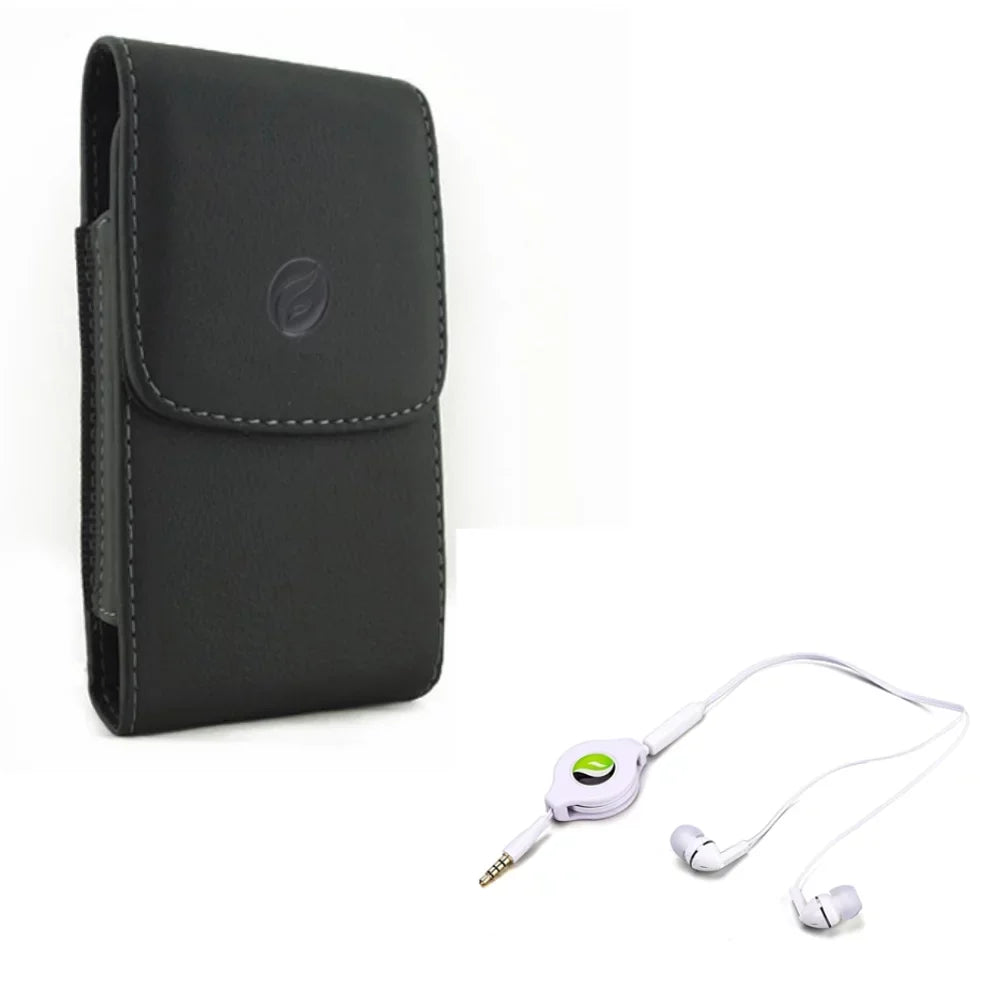 One, X Play, ThinQ Leather R8X Retractable G7 Vertical Earphones 2 Hands-free Maxx X4 G8 - Case Play for Moto 2 w G6 G7 Kyocera Black - Motorola DuraForce Droid Mic ThinQ, Pro LG Headset