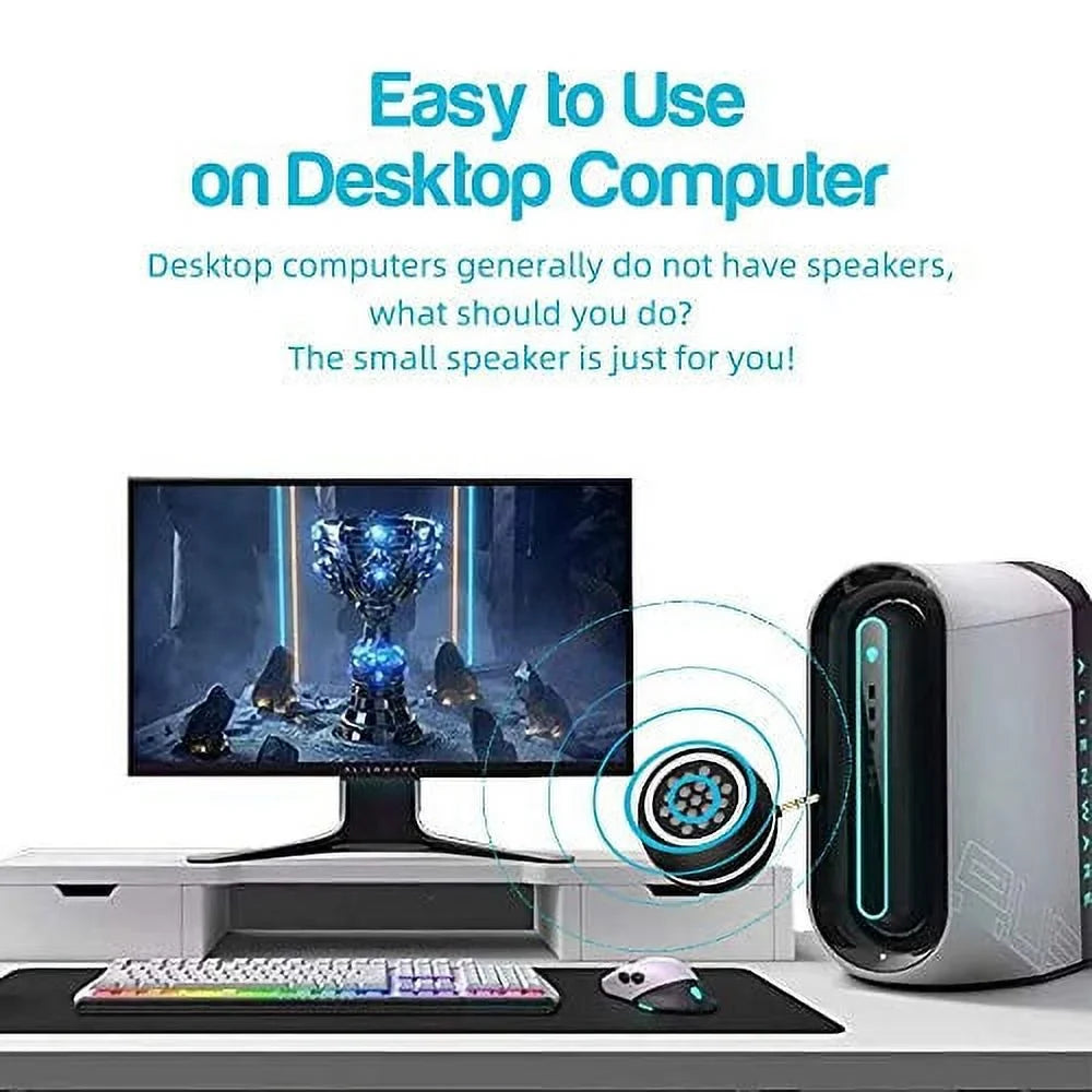 AUX 3.5mm Speaker for Audio Interface Speaker Smartphone/Tablet/Computer Speaker, FIYAPOO Portable Line-in Mobile 3W with Phone Mini