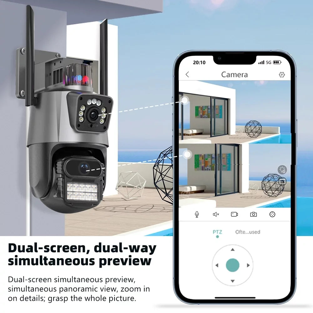Audio 2-Way Kepeak Dual Vision, Waterproof Wi-Fi View, Security Night Home exterior 360° Surveillance Camera, Cameras Lens