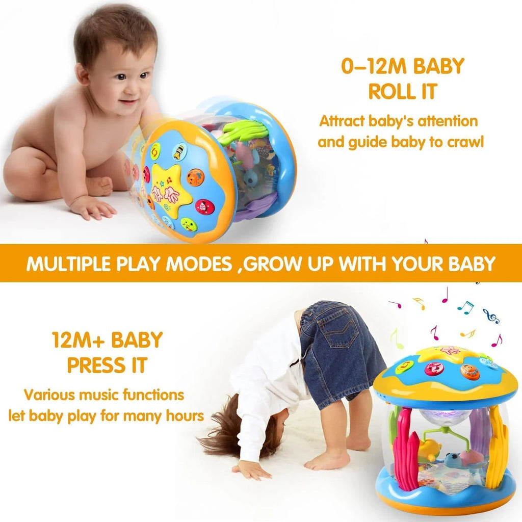12-24 Boys 3 Toys Time Light Toys Old Tummy Toddlers 1 Projector for Months Gifts Months, Infant Musical Baby Learning Ocean Up Girls Crawling Year Baby for Toys Toys 6-12 2