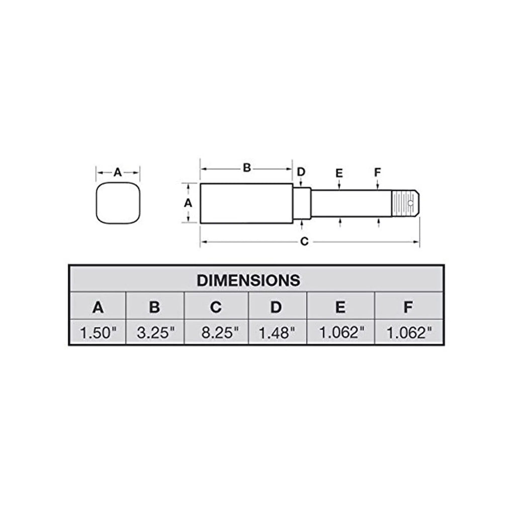 Stock Bearings Spindle Inch Trailer Axle Square - For 1-1/16 I.D.