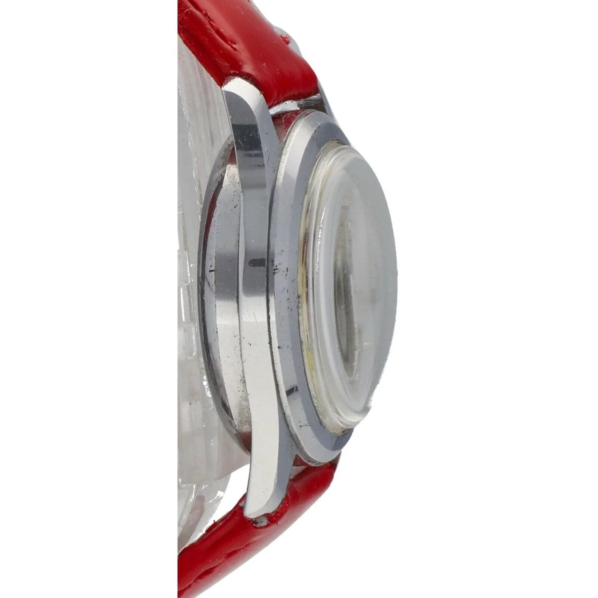Manual 29mm Vintage Swiss Metal Base Wind Mickey Red Watch Women's Mouse Leather