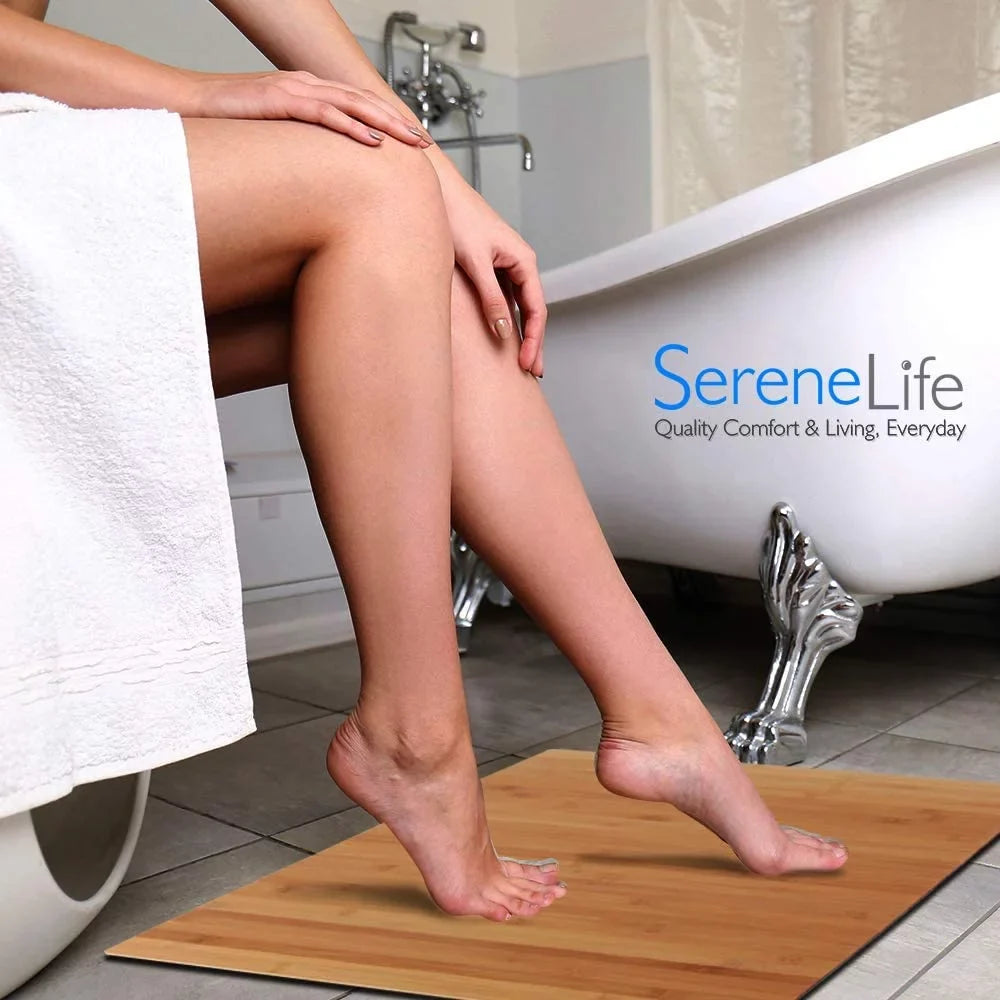 Natural Slip Fold Bamboo Bath Floor SLFBMT20 Up SereneLife Mat Non