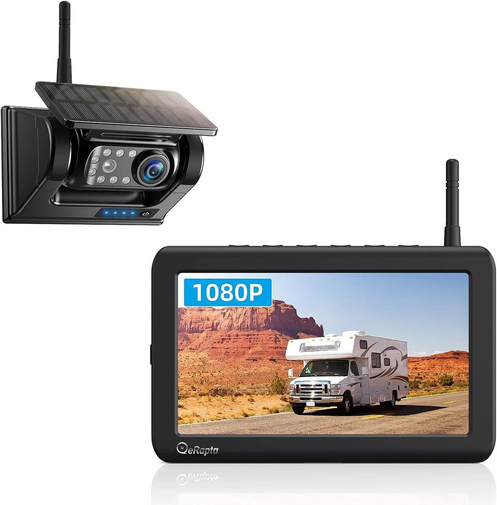 Waterproof Monitor X5 Wireless Backup Magnetic 5'' Drilling No HD Min Camera Installation DIY eRapta 1 1080P Solar