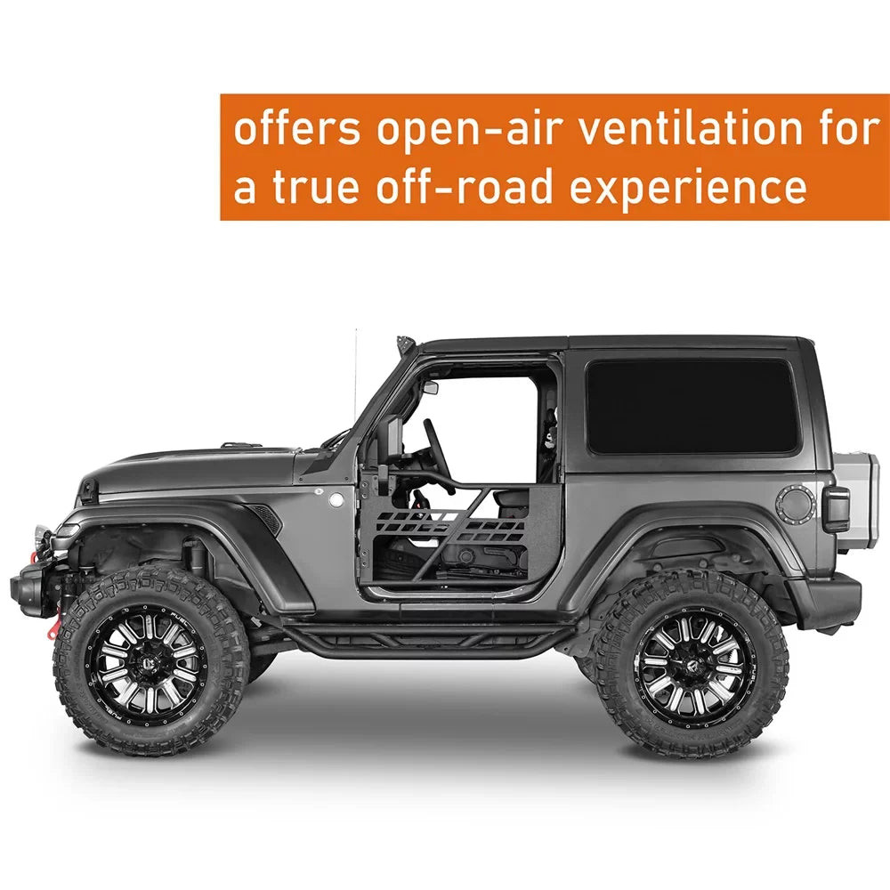 Guards Tubular Road JL Door Black 2018-2023 2-Door Hooke Wrangler Steel Half Frame Jeep Fit
