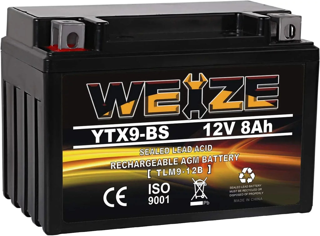 High Motorcycle YTX9-BS Sealed AGM Battery Free ATV Maintenance Performance
