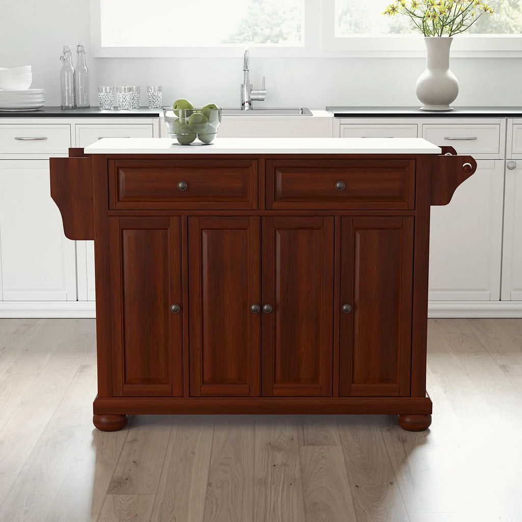 Top Country Black/White Stone Kitchen Island/Cart dimension Maykoosh Cottage Full