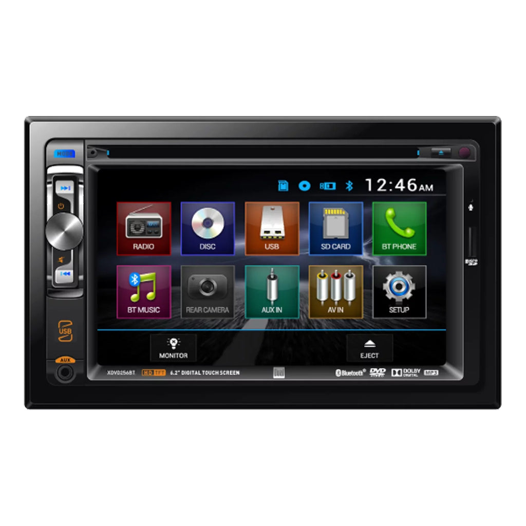 Bluetooth Enrock USB Harness, FD23B Install 2004-Up Scosche 6.2" Receiver, FD1426B DVD Car MP3 CD Wire Kit, Touchscreen Audio Select Stereo Dash Radio Dual Fits with XDVD256BT Double-DIN