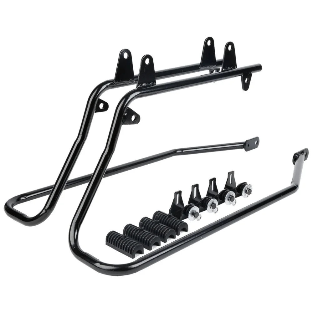 w/ For Harley-Davidson Conversion Hard Saddle Saddlebags FLST Brackets Bags