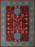 13'8" Red/Lt. Aria Blue Rug, Roselyn 9'11" x