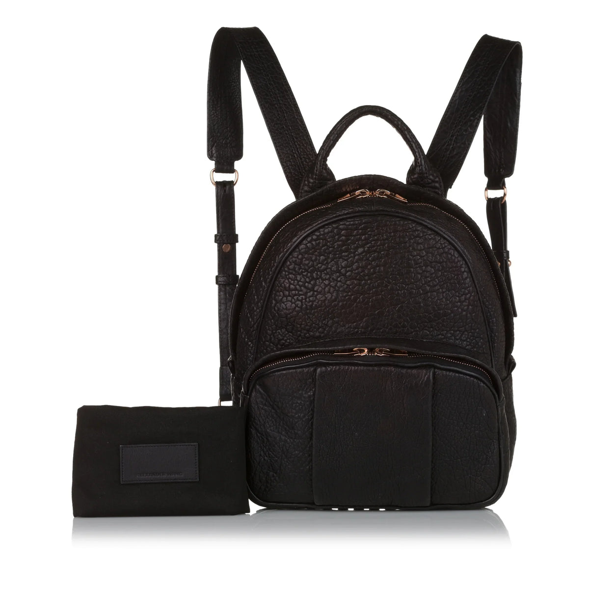 Pre-Owned Wang Black Authenticated Backpack Leather Calf (Good) Unisex Alexander Dumbo