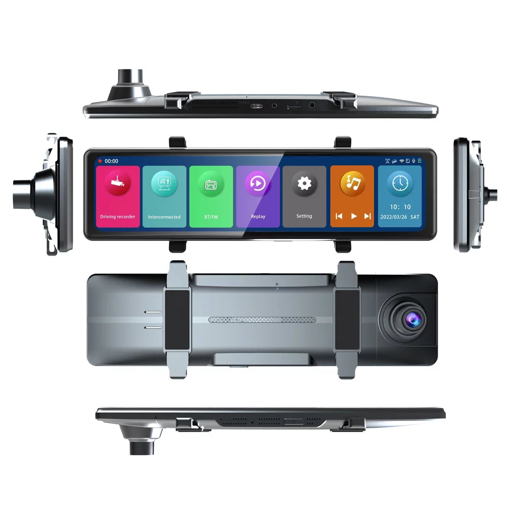 Video BT Mirror Enhanced Camera Clear Recorder Recording Screen Driving Cameras Cam Car Pinnaco for Touched Car Safety Dash Camcorder 3 2.5K Auto Car Recorder Rearview