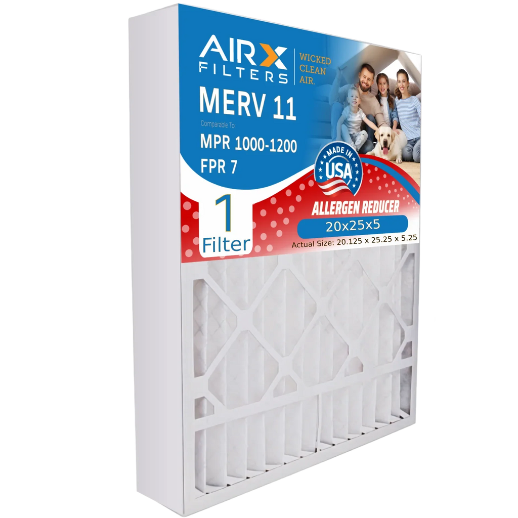 11 Filter 1200 to AIR. MPR with Air MPR Single Compatible Made / Filter 1000, 20x25x5 FILTERS CLEAN by USA Filter 20x25x5 MERV M8-1056 AIRX Premium & WICKED Comparable Goodman Furnace 7 Amana 1 FPR
