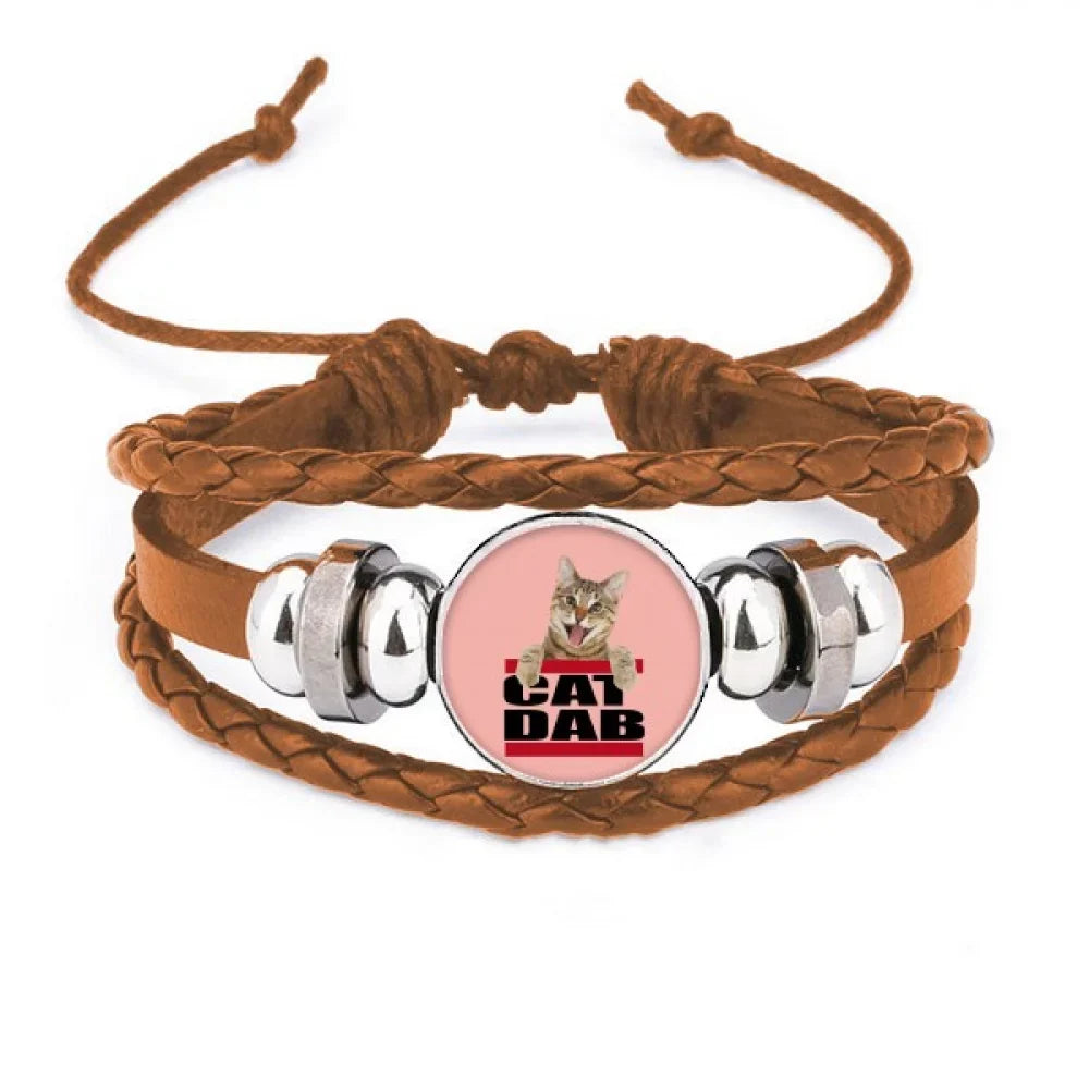 Tap Sport Wristband Ornament Cat Fashion Jewelry Deco Art Leather Bracelet Shows