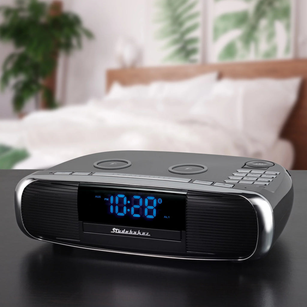 System Music FM Wireless Charging Workstaton Qi Station Radio, and Studebaker with HiFi CD,