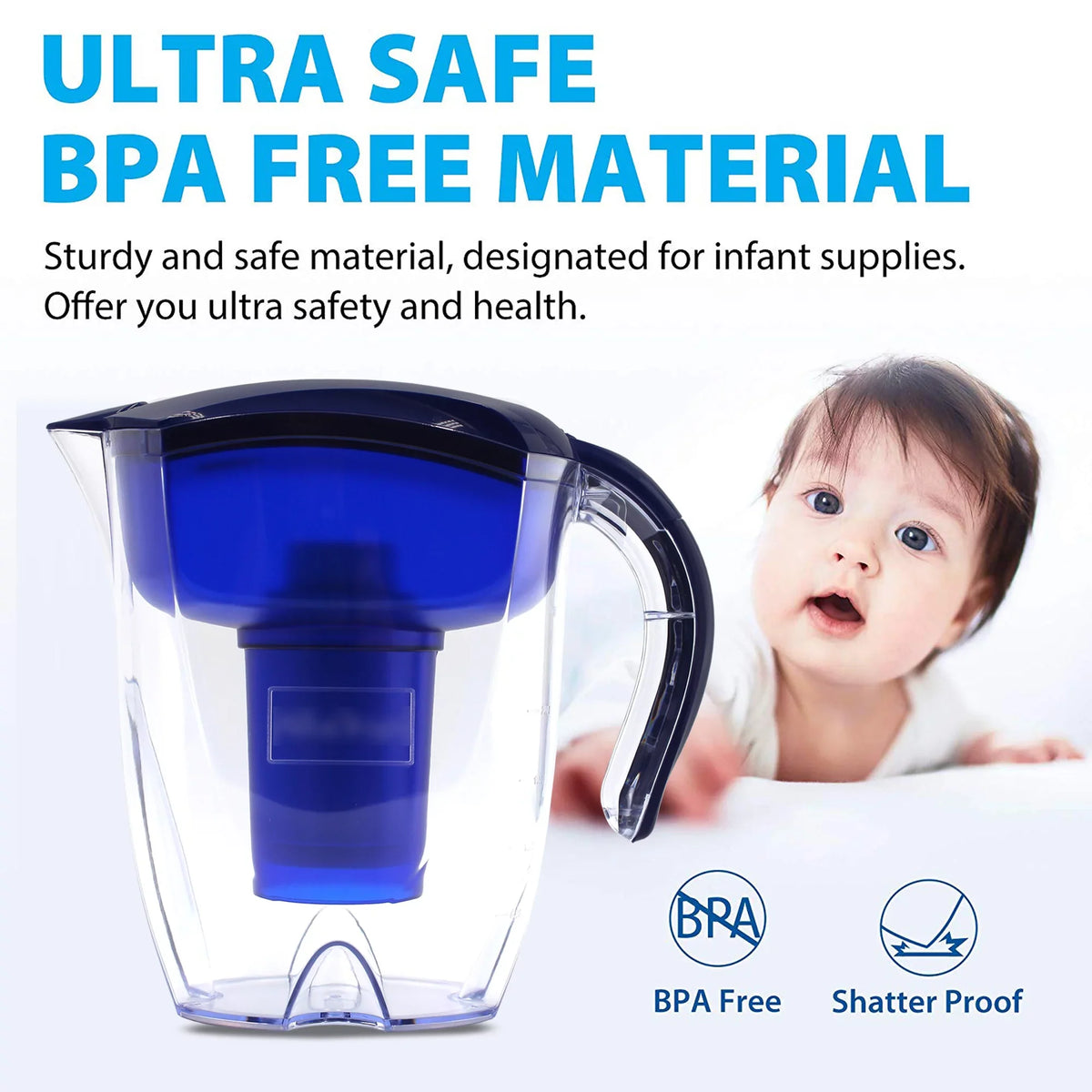'- With 9.5 Carbon Mineralized - Healthy, Filter Alkaline Healthy ALKA Ionizer Alkaline PH Clean 8.5 - liquid Toxin-Free In Activated liquid 3.5L Pitcher Pure Minutes & liquid Premium