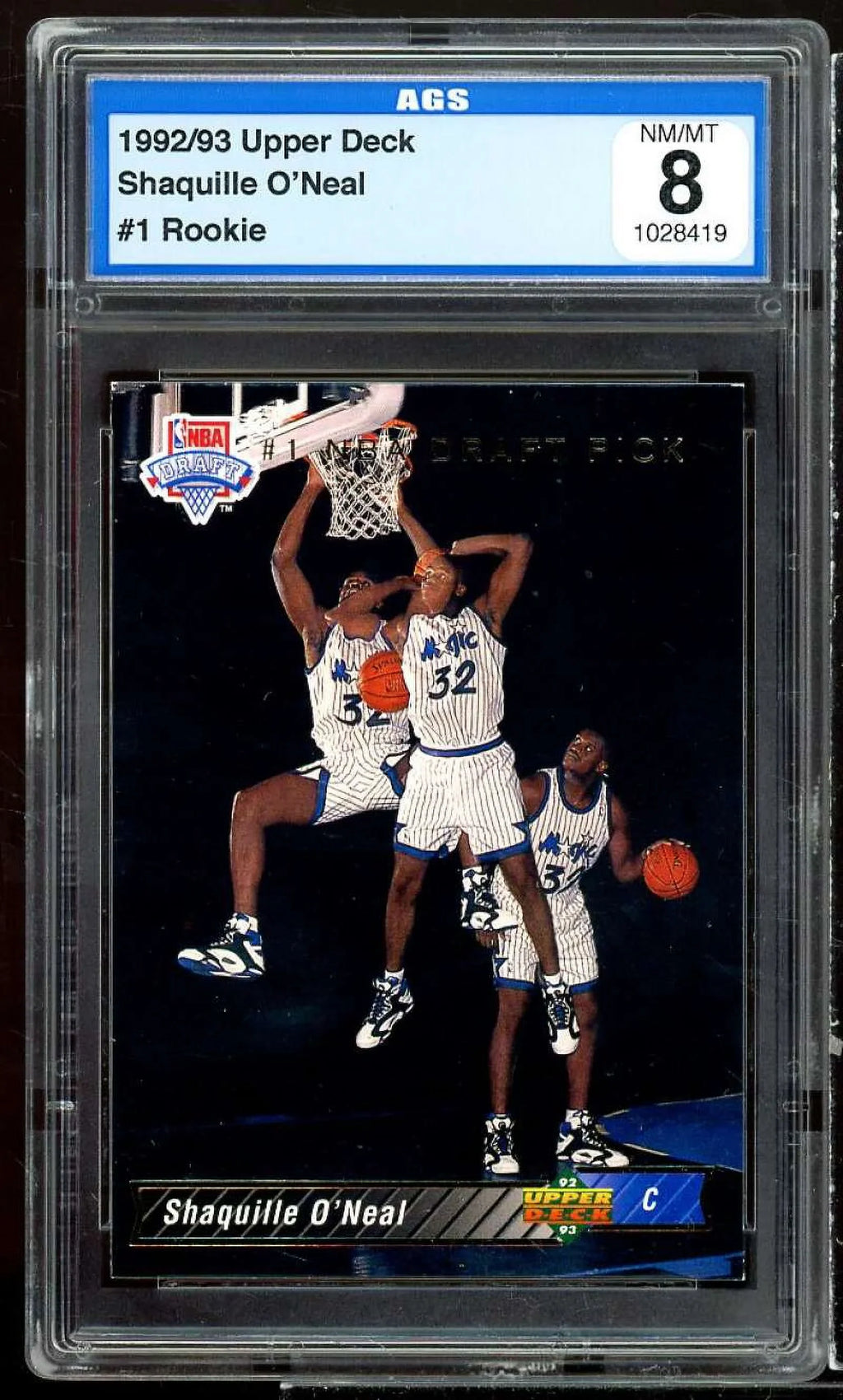 Rookie O'neal AGS Upper 8 Card 1992-93 NM/MT #1 Shaquille Deck