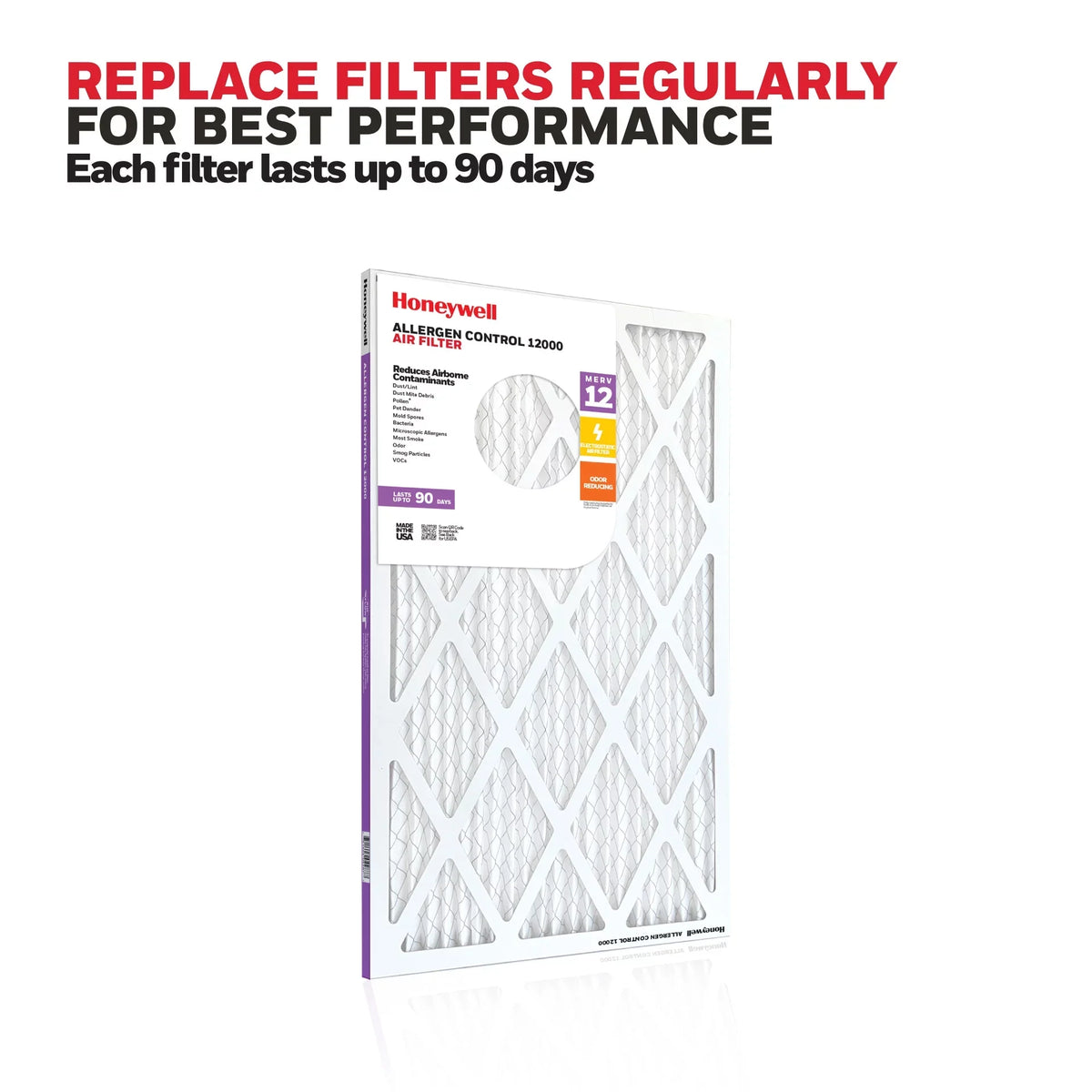 Furnace Air 14x20x1 12 12 MERV HVAC Pack Honeywell Filter- Pleated