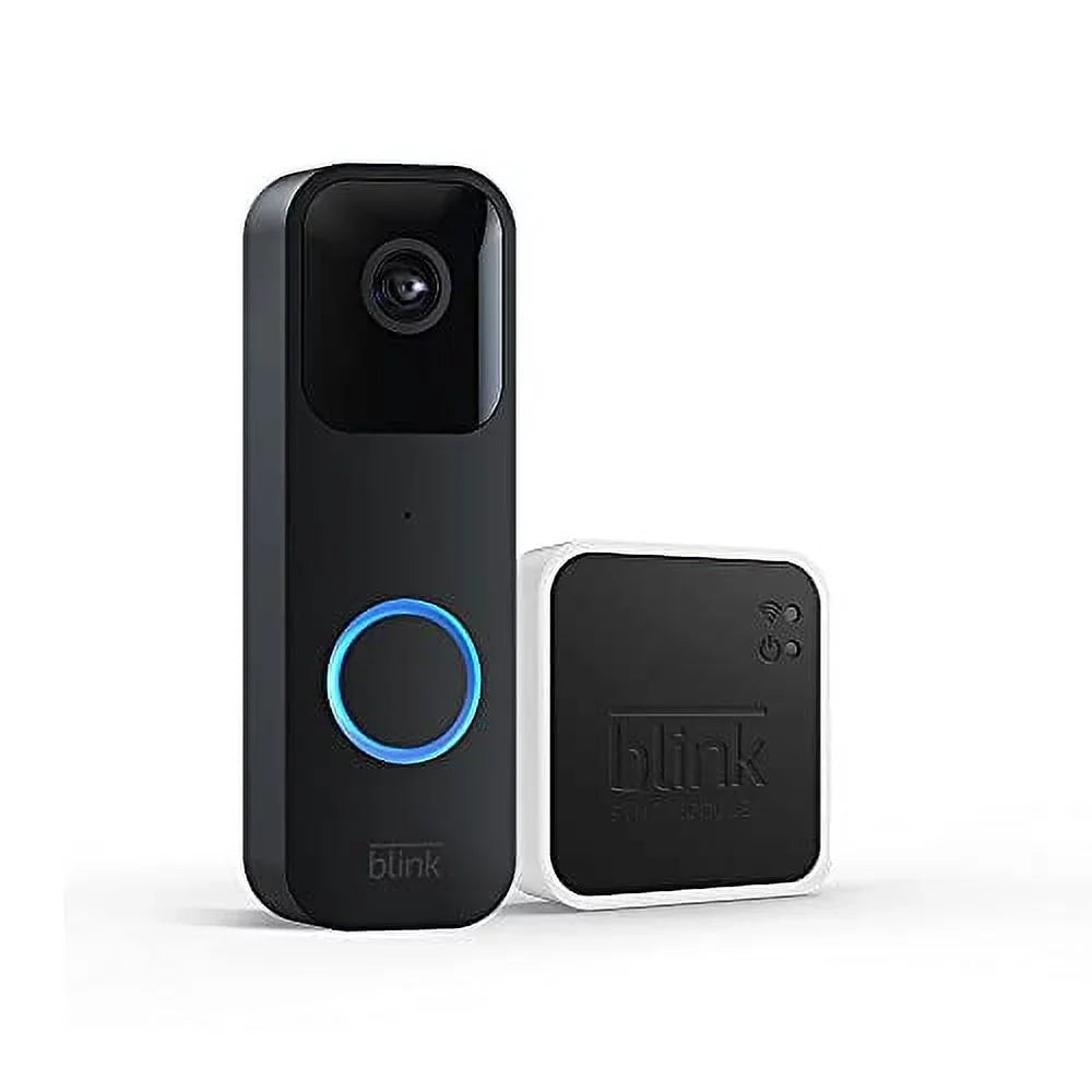 Blink — | or and Introducing HD wired alerts video, Video (Black) + wire-free 2 Two-way and motion Doorbell audio, Module app Alexa enabled chime Sync