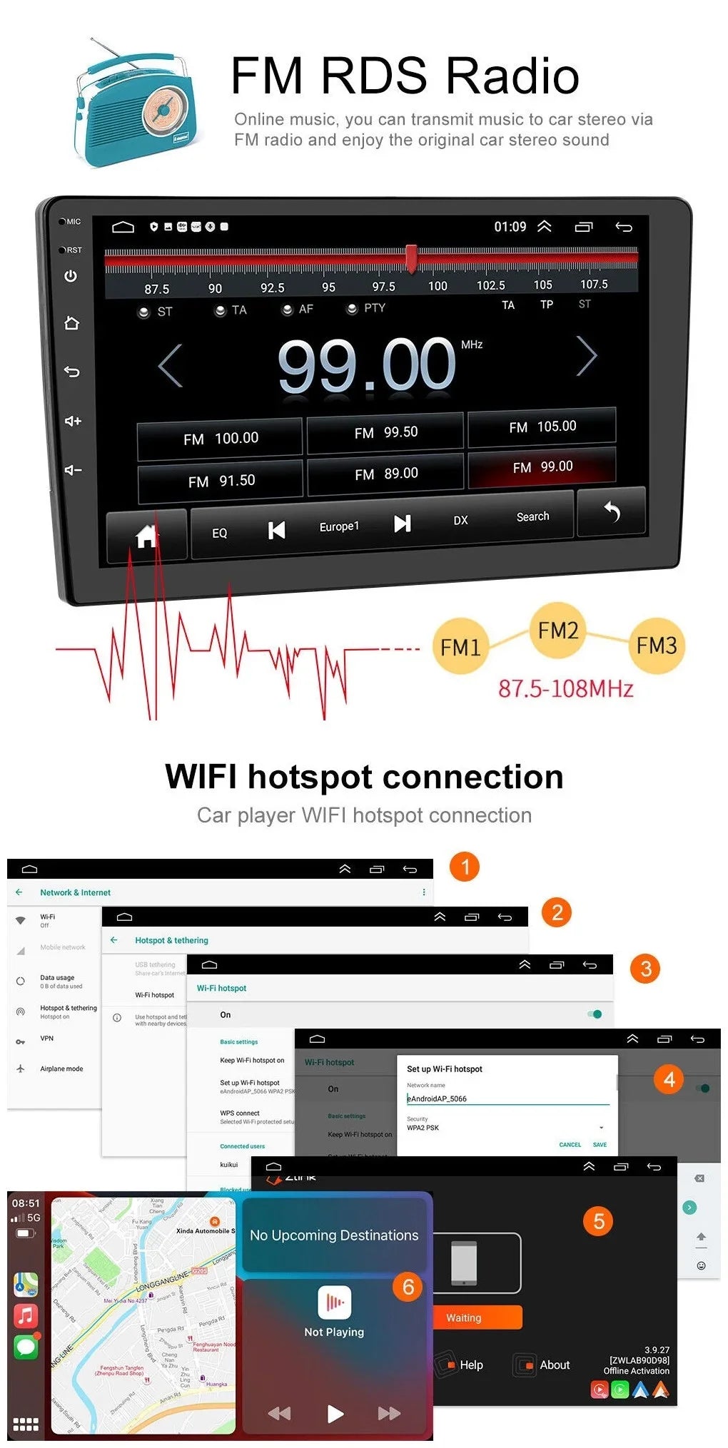 Accord Stereo Bluetooth For 2007 2003 Radio Head Car 2004 Navigation Carplay Android Din GPS Screen 12 2+32GB Honda Touch 2005 Double 2 Unit 10.1" 2006