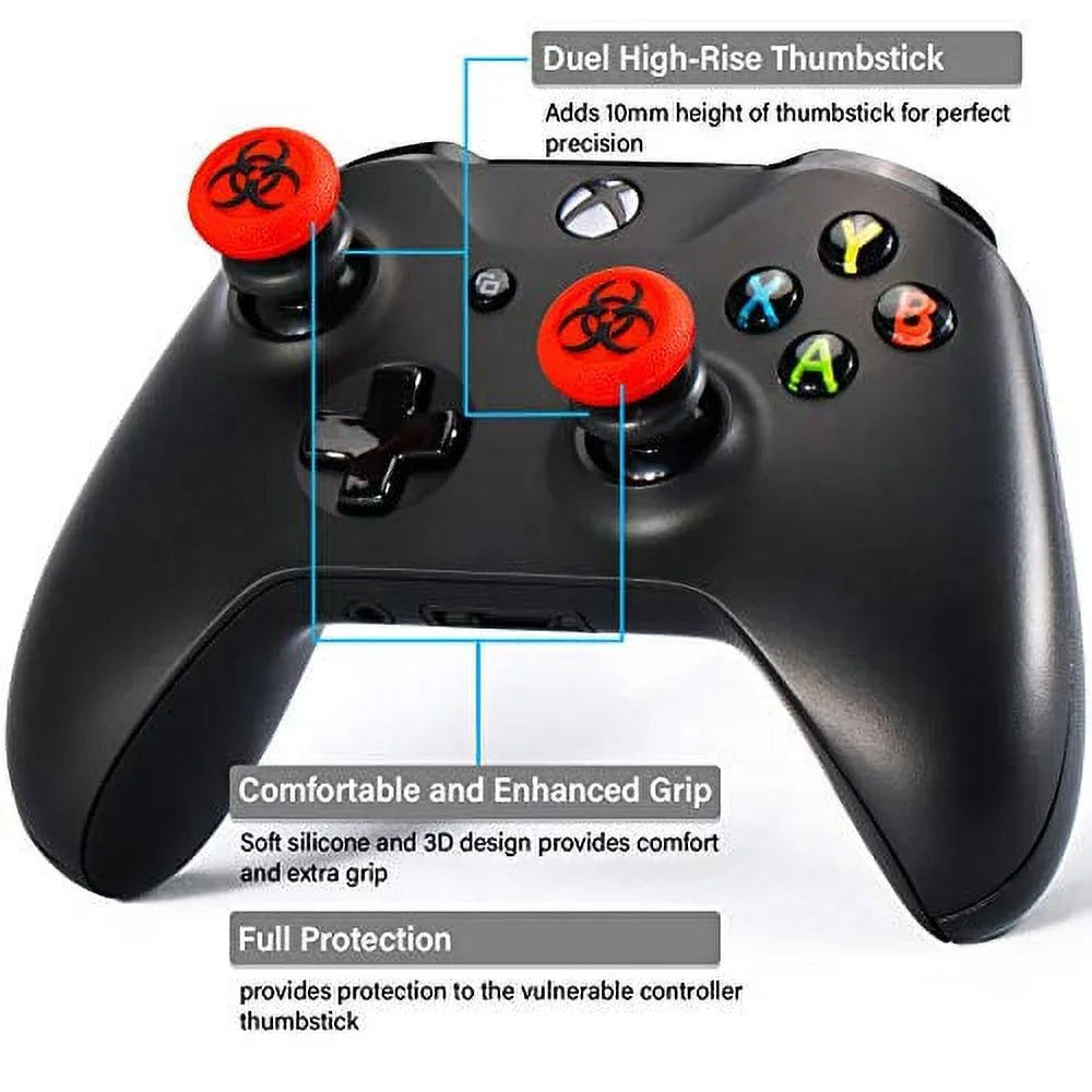 X/S Xbox Sets Cover Grip Thumbstick & Texture One Red) Rubber Series Controller(BioH Extender 2 3D Silicone Playrealm FPS for Xbox &