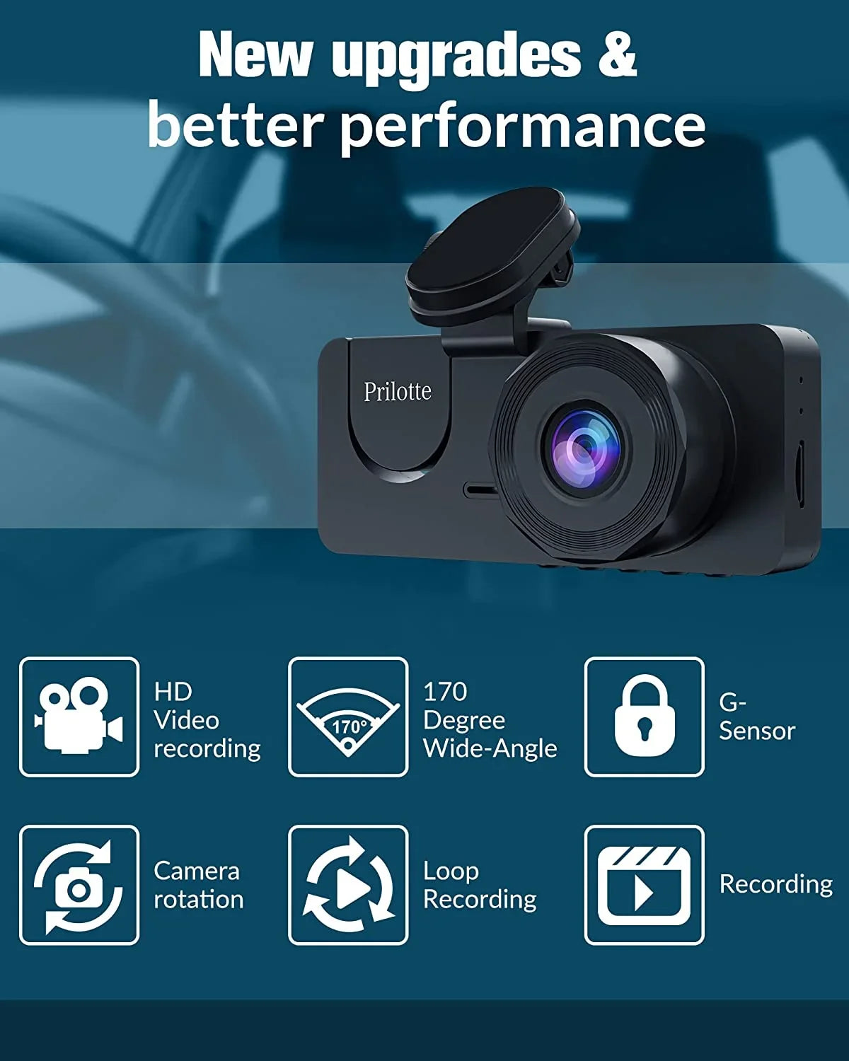 Channel Camera Cam for with Mode Angle,2.0'' Vision,170°Wide Free Night 3 Inside,4K Front Screen,WDR,Loop Dash Full IPS SD and UHD Rear Super 32GB Card,Built-in Cars Dash Recording,24H Parking
