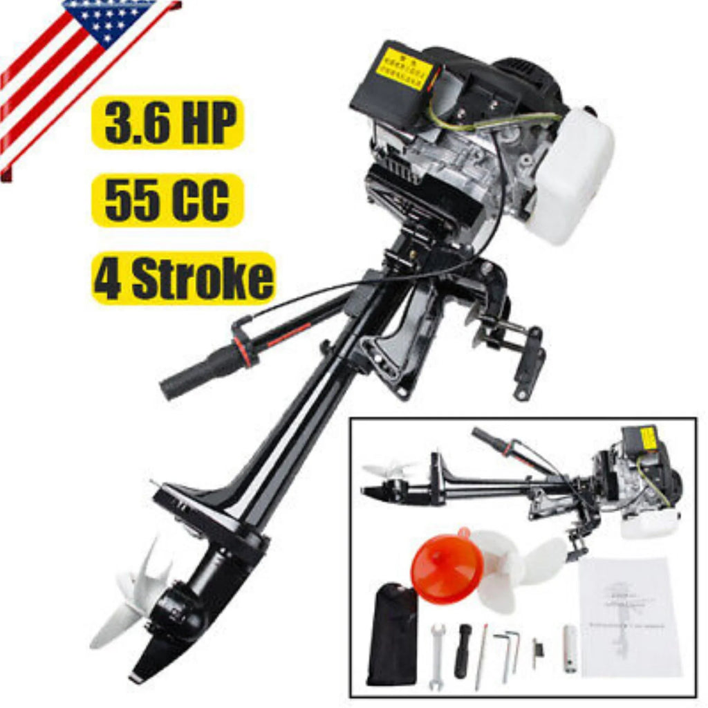 Powerful 3.6 Boat Outboard 4-Stroke Cooling Advanced Engine Air System Motor: HP Efficient with 55CC