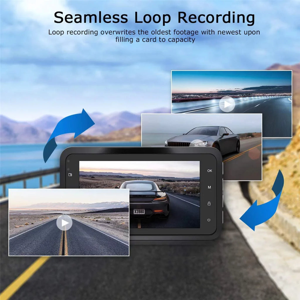Car 1080P Camera G-Sensor ORSKEY Video Camera in Night 170 LCD Cars Cam Recorder Vision with Dashcam Wide DVR Full WDR Car HD Dashboard Display for Dash Angle 3.0"