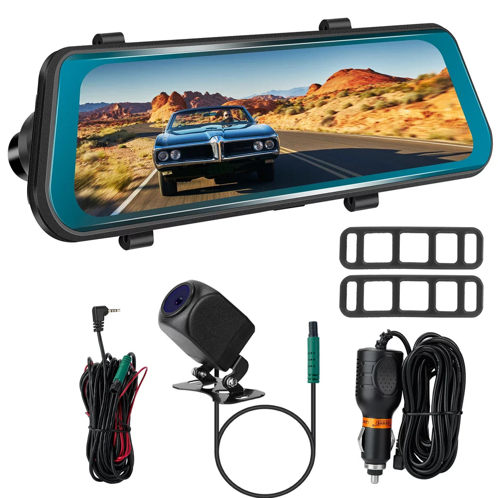1080P Parking Driving DVR Seamless Camera FHD 9.66In Sensor Recording Monitoring iNova Recorder Dash Vehicle G with Car