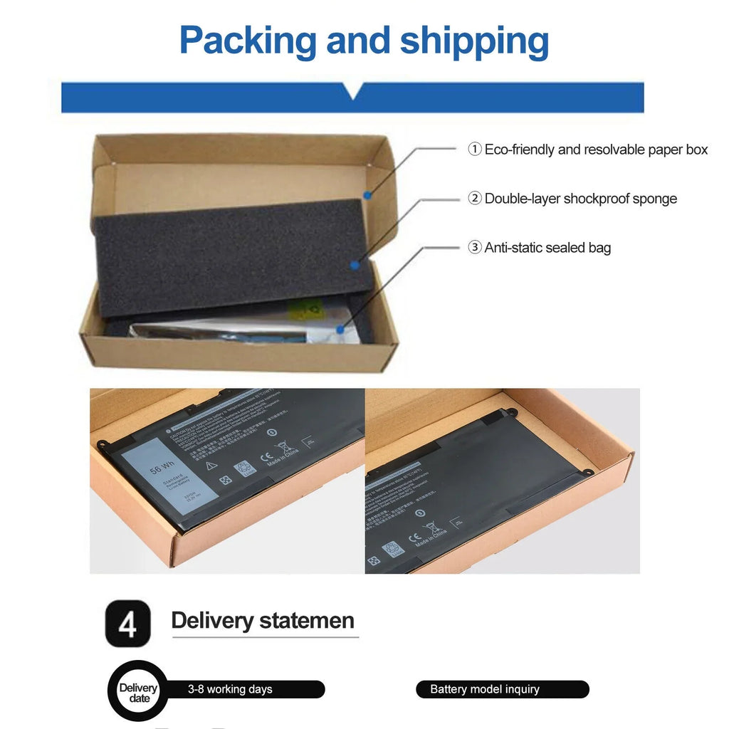33YDH For 7779 7786 Inspiron 7580 7778 Vostro 17 7577 15 7570 15 Battery